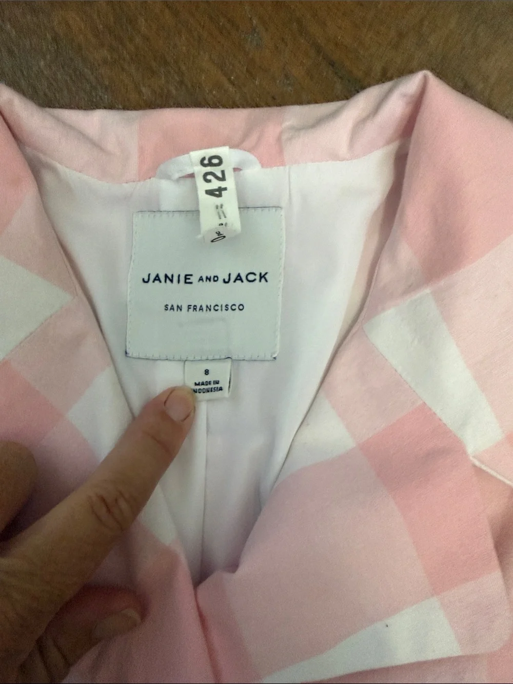 Janie and Jack Pink & White Gingham Button-Front Shirt